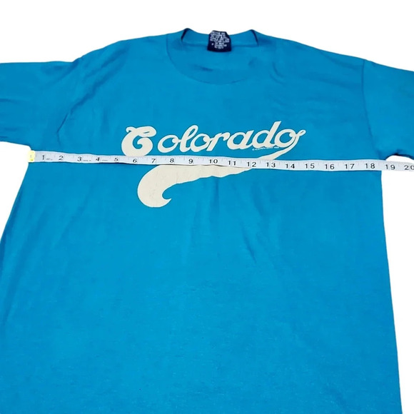 VTG 1980s Colorado T-Shirt Size L | Single Stitch Graphic Tee Made in USA - Picture 11 of 12